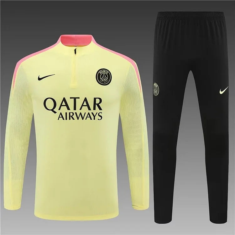 2024/25 Paris half-pull training suit light yellow 1:1 Thai quality suit