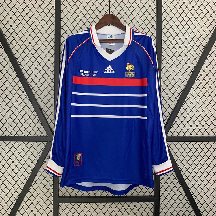 1998 France Home Retro Long Sleeve Jersey