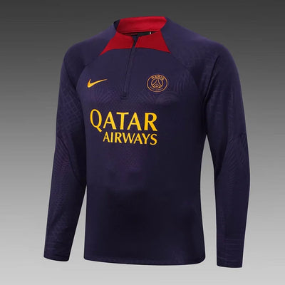 2023/24 Psg Paris Saint-Germain Half-Pull Training Suit Purple Set