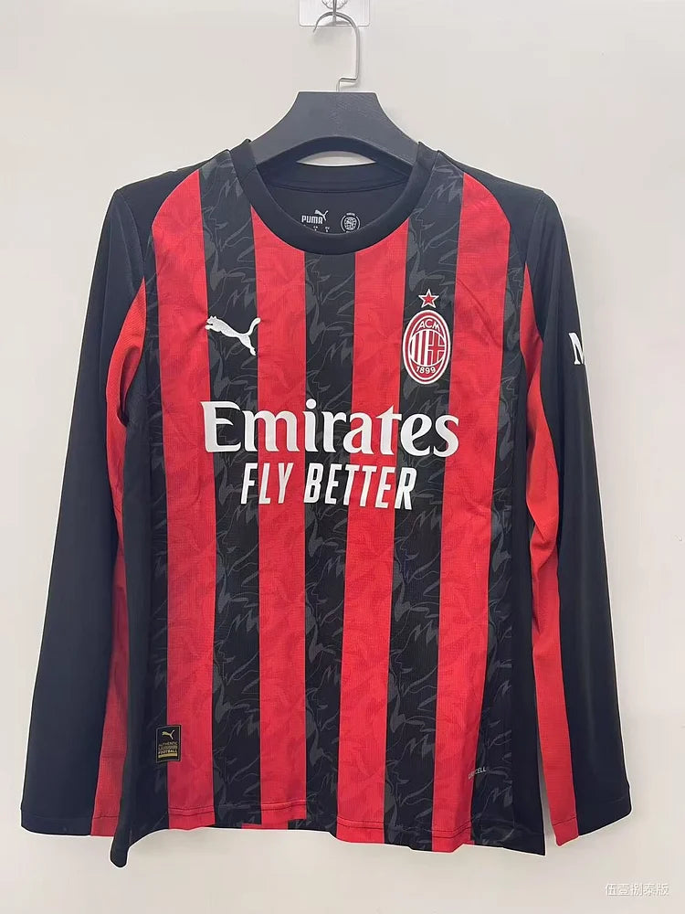 2025/2026 Ac Milan Home Long Sleeve Fan Edition