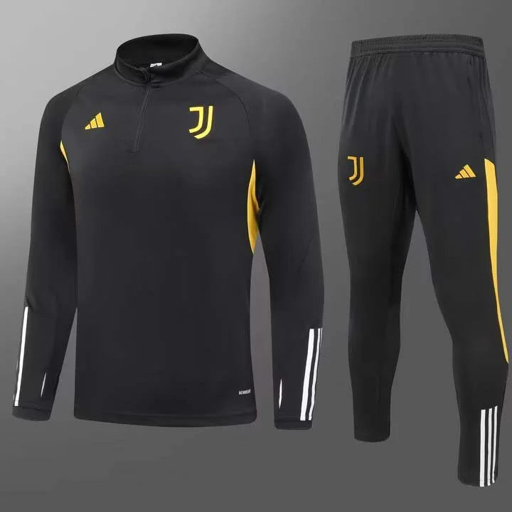 2023/2024 Juventus Half-Pull Training Suit Black Football Shirt