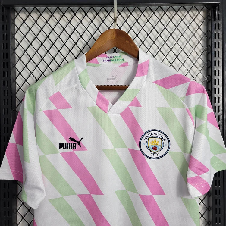 2023/24 Manchester City Training Suit White Football Shirt