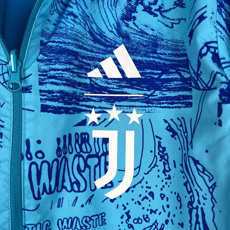 2023-2024 Juventus Reversible Windbreaker Blue Soccer Jersey