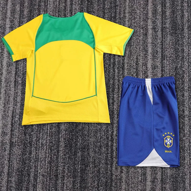 2004 Brazil Home Retro - Kids Kit