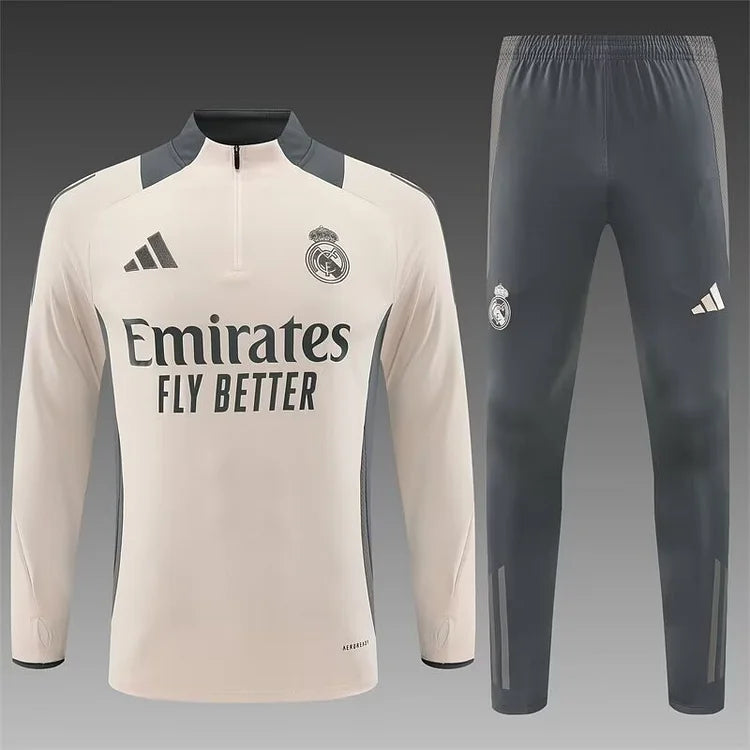 2024/25 Real Madrid Dark Grey Long Sleeve Training Kit