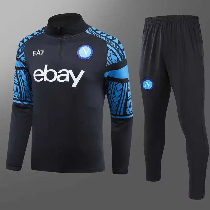 2023-2024 Napoli Half-Pull Training Suit Dark blue Football Shirt