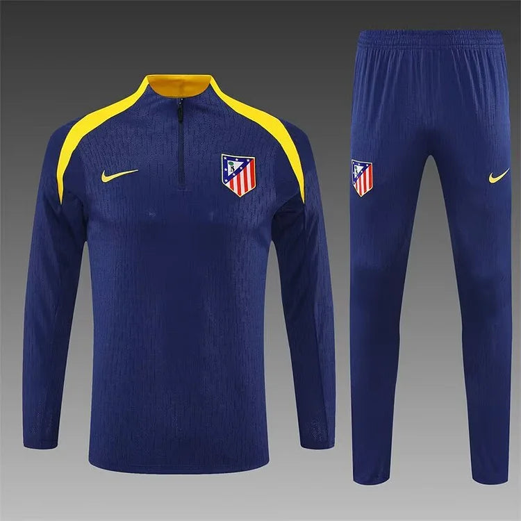 2025/2026 Atletico Madrid Blue Long-Sleeved Training Suit