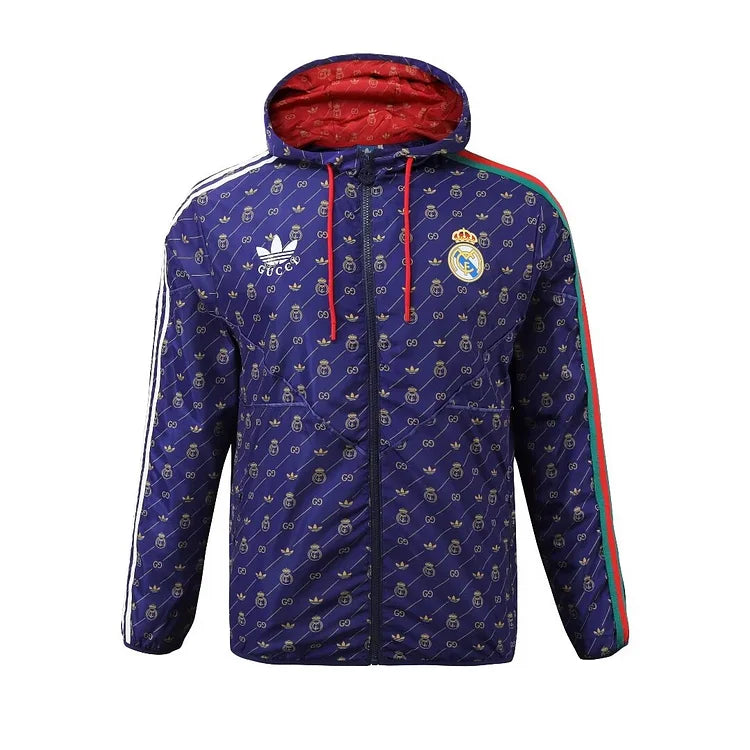 Real Madrid Blue Hooded Windbreaker