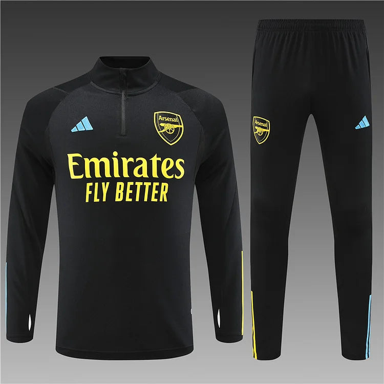 2023/24 Arsenal Half Zip Black Training Kit