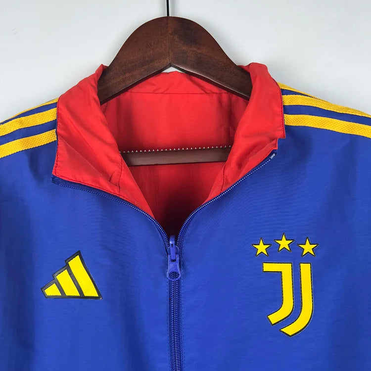 2023-2024 Juventus Reversible Windbreaker(Blue-red)Soccer Jersey