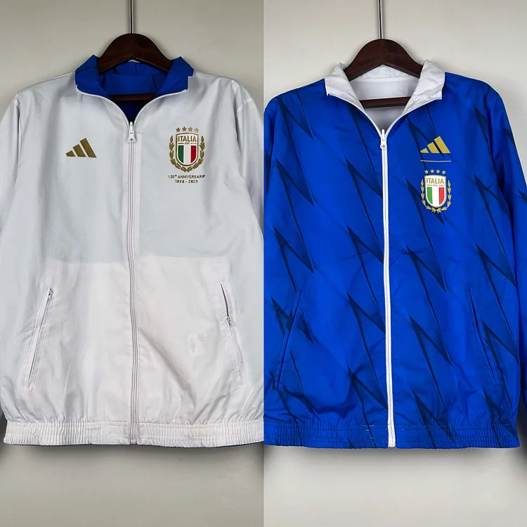 2023-2024 Italy Reversible Windbreaker (White-Blue)Soccer Jersey