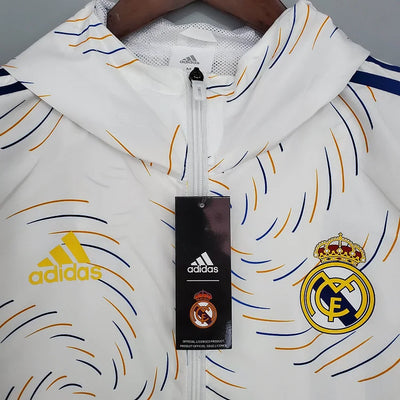 2021/22 Real Madrid White Hooded Windbreaker