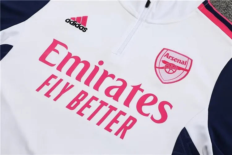 2022/23 Arsenal half-zip white training kit