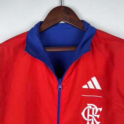 2023-2024 Flamengo CasuaI Reversible Windbreaker(Blue-red)Soccer Jersey