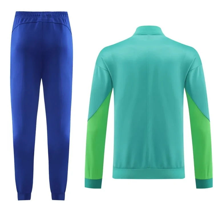 2023/2024 Brazilian long zipper jacket blue football jersey set