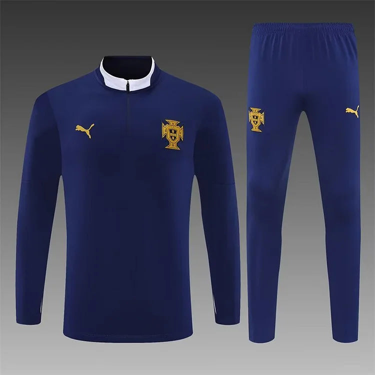 2025 Portugal long-sleeved royal blue training suit