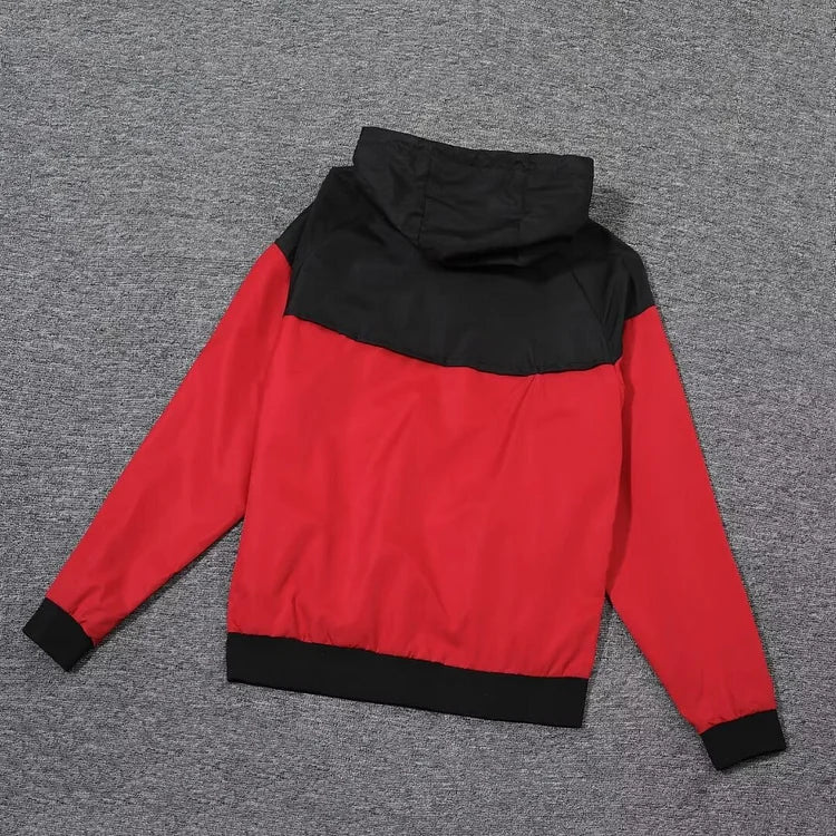 AC Milan red hooded windbreaker.