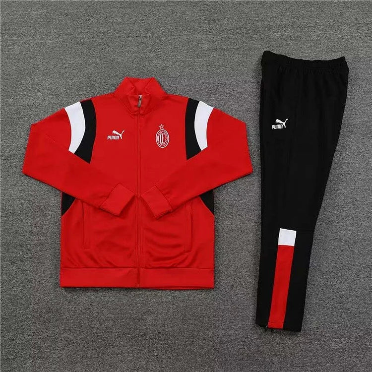 2023/2024 AC Milan Long Zipped Jacket Red Soccer Jersey