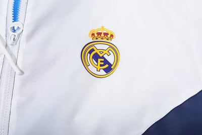 Real Madrid blue and white hooded windbreaker