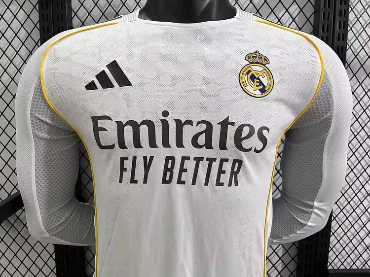 2025/2026 Real Madrid Home Long Sleeve Player Edition