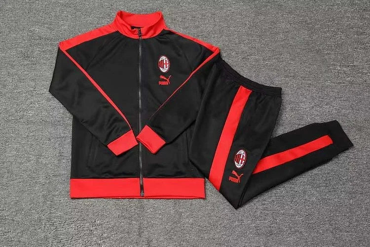 2023/2024 Ac Milan Long Zipped Jacket Black Soccer Jersey