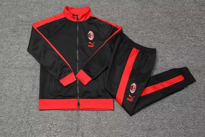 2023/2024 Ac Milan Long Zipped Jacket Black Soccer Jersey