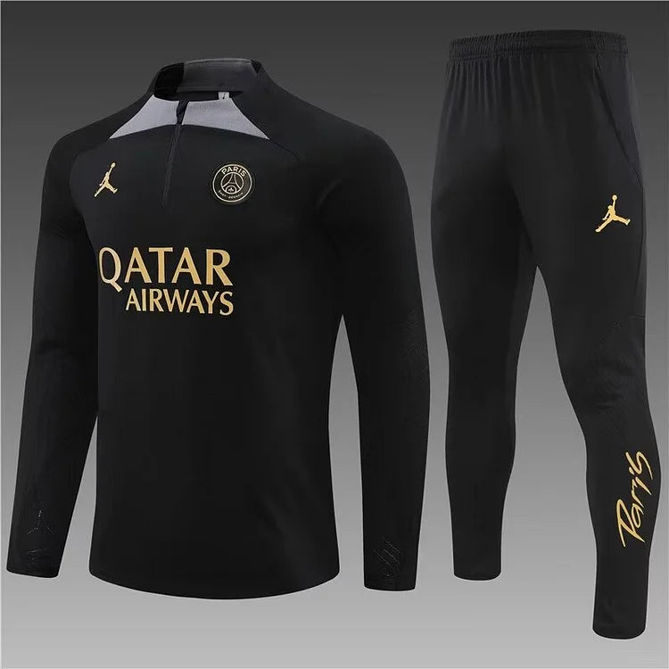2023/24 Paris Half Pull Training Wear Black Suit