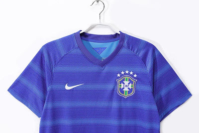 2014 Brazil Away Blue Retro Jersey