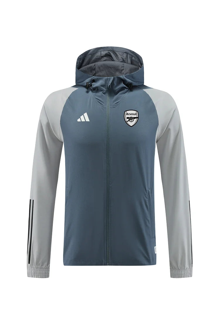 2023/2024 Arsenal Gray Long Sleeve Windbreaker