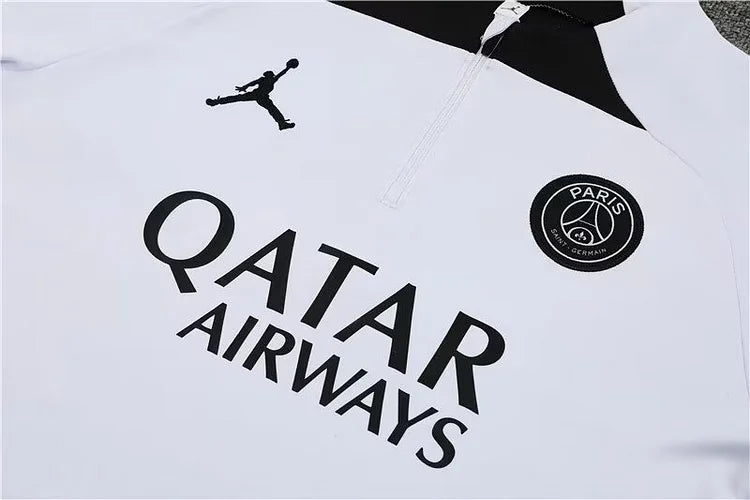 2023/24 Paris Saint-Germain half-pull training suit white suit