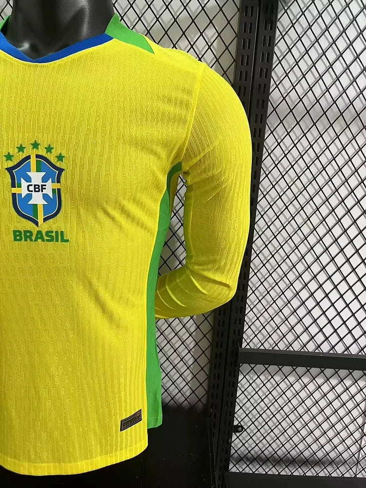 2025 Brazil Home Long Sleeves -Player Version