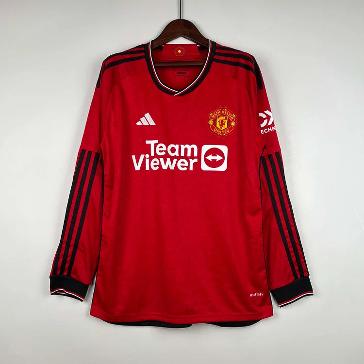 2023/24 Manchester United Home Long Sleeve Shirt -