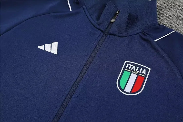 2023/2024 Italian long zipper jacket blue suit