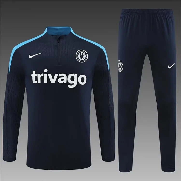2024/25 Chelsea half-pull training suit royal blue 1:1 Thai quality suit