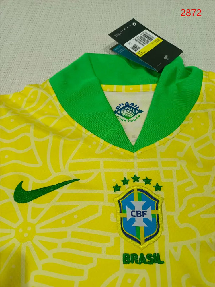 2024/25 Brazil Home Long Sleeve Children'S Jersey