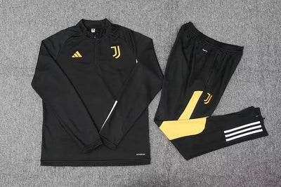2023/2024 Juventus Half-Pull Training Suit Black Football Shirt
