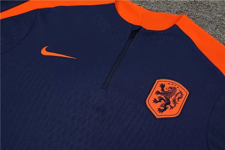 2024/25 Dutch half-pull training uniform royal blue 1:1 Thai quality suit
