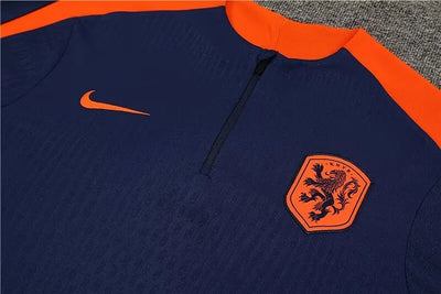 2024/25 Dutch half-pull training uniform royal blue 1:1 Thai quality suit