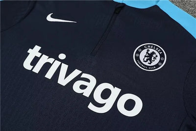 2024/25 Chelsea half-pull training suit royal blue 1:1 Thai quality suit
