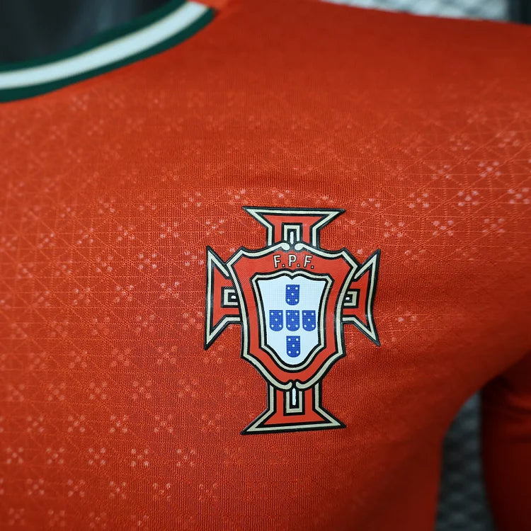2025 Portugal Home Long Sleeve Shirt - Players