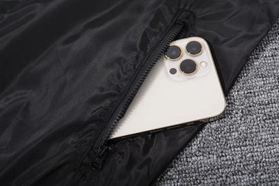 Paris black hooded trench coat.