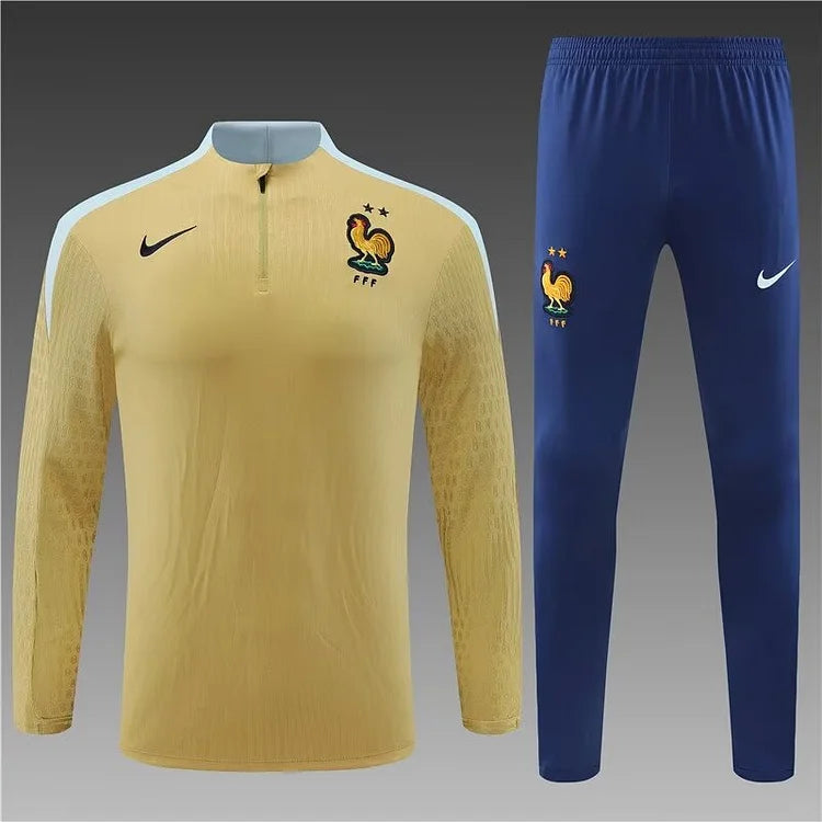 2024/25 French golden half-pull training clothes 1:1 Thai quality