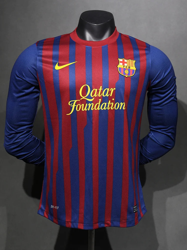 2011/12 Barcelona Home Long Sleeve Shirt - Players