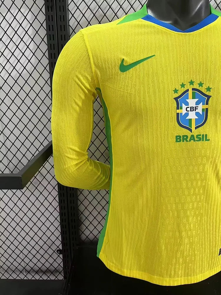 2025 Brazil Home Long Sleeves -Player Version