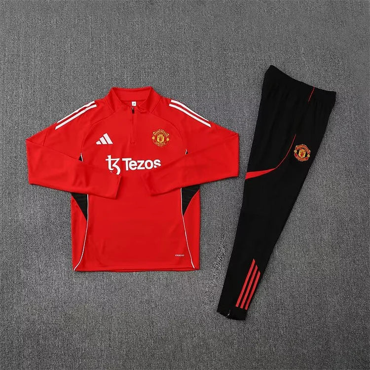 2025/2026 Manchester United Red Long-Sleeved Training Suit