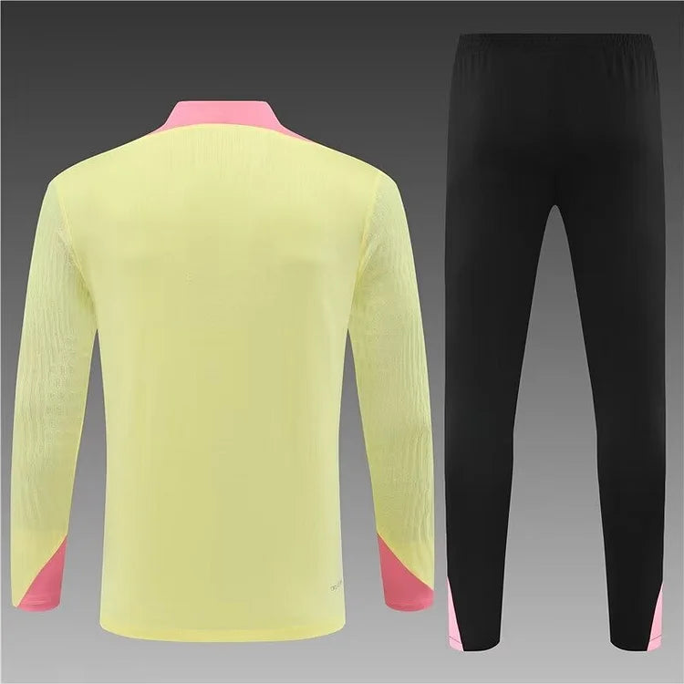 2024/25 Paris half-pull training suit light yellow 1:1 Thai quality suit