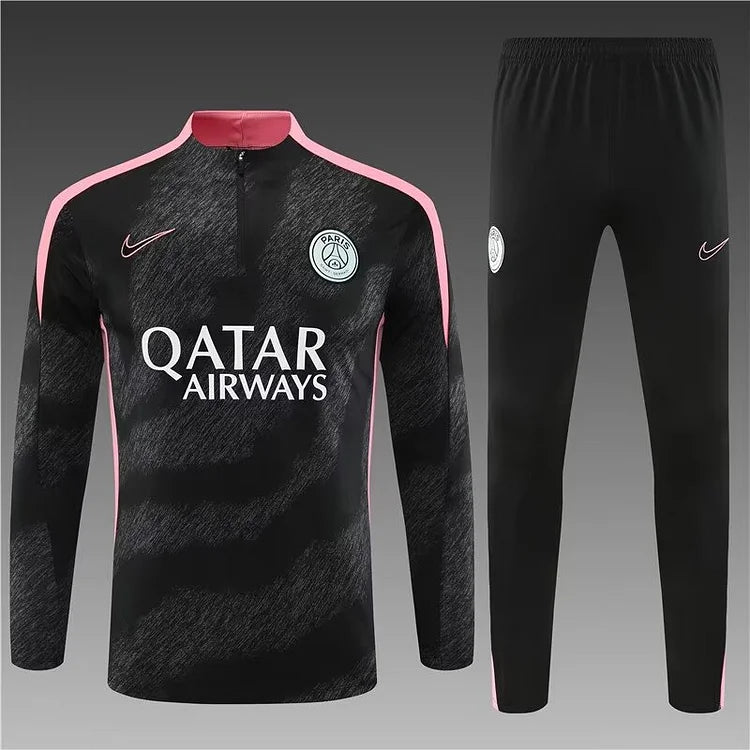 2024/25 Paris black half-zip training suit 1:1 Thai quality suit