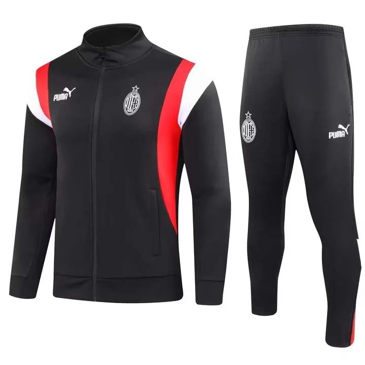 2023/2024 Ac Milan Long Zipped Jacket Black Soccer Jersey