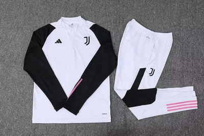 2023/2024 Juventus Half-Pull Training Suit White Football Shirt