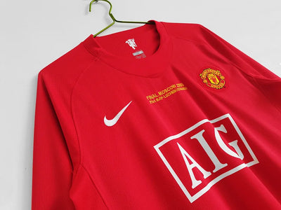 2007/08 Retro Long Sleeve Manchester United Home Jersey Champions League Edition